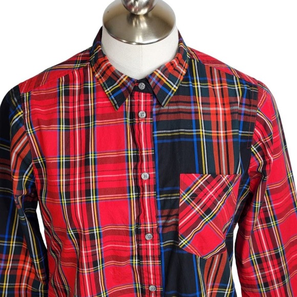 J. Crew Classic Fit Button Up Shirt Mixed Stewart Tartan Plaid Women's Size 6 - Picture 4 of 15